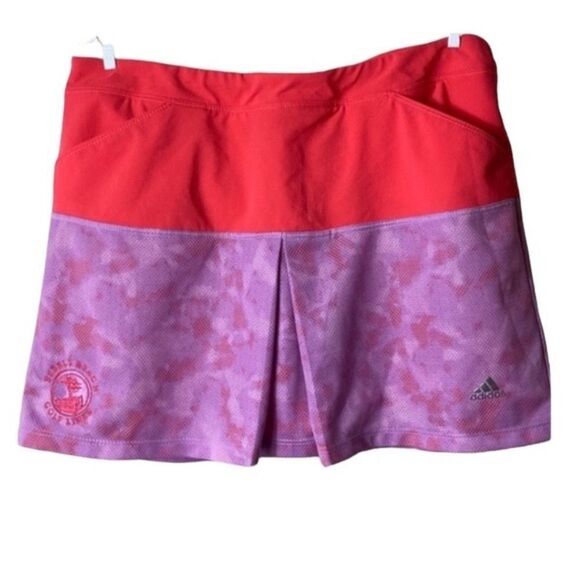 Adidas Wm’s Size Lrg Purple Coral Pebble Beach Golf Logo Compression Lined Skort - Picture 1 of 6